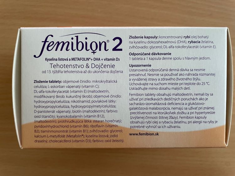 Femibion 2 - dávkovanie, upozornenia
